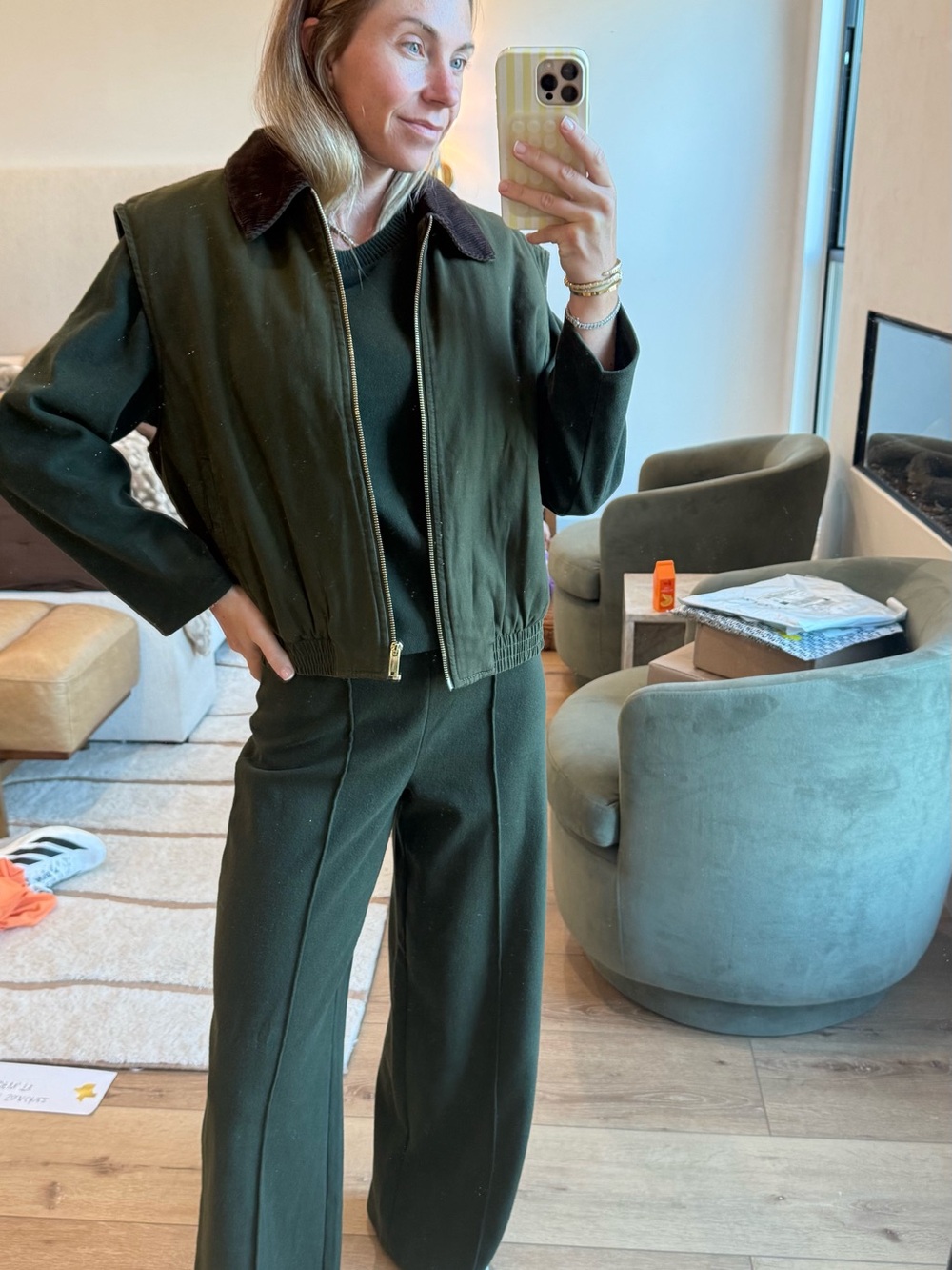 H&M Olive Green Set Size S/M